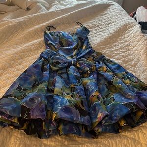 Great for Jr prom. Vintage cocktail dress. Strapless with a jeweled bow belt.